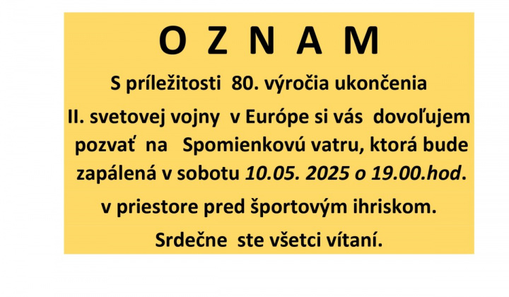 1. fotografia fotogalérie Aktuality / Oznam - Vatra - foto